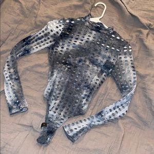 See through Long Sleeve One Piece